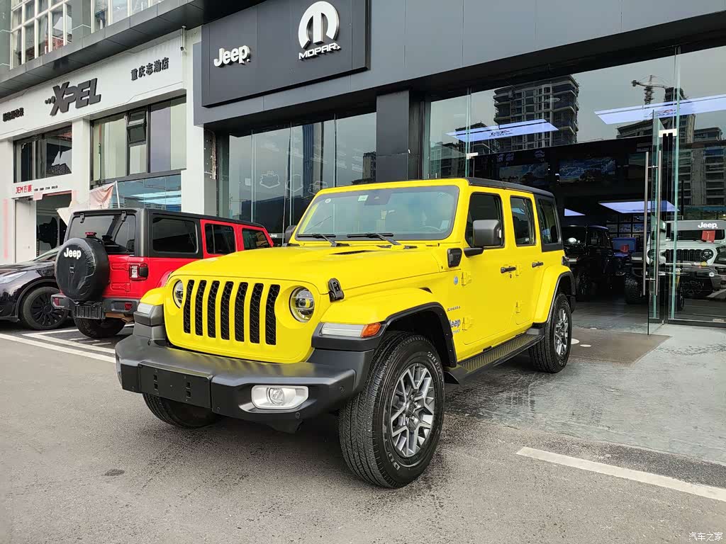 2022 Jeep Wrangler 4xe 4-Door 2.0T 4xe Sahara Fluorescent Yellow Limited Edition, фото 1, лот 11217216